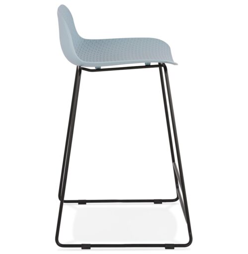 Tabouret snack BABYLOS MINI bleu metal noir 2