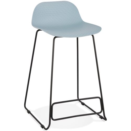 Tabouret snack BABYLOS MINI bleu métal noir