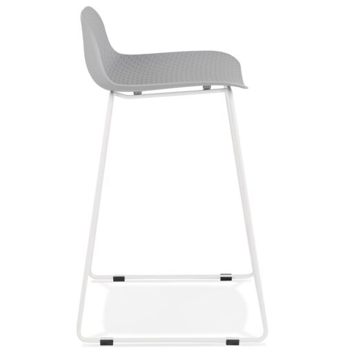 Tabouret snack BABYLOS MINI gris metal blanc 2