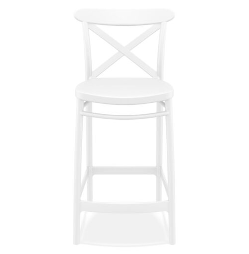 Tabouret snack BERLIOZ MINI mi hauteur blanc retro 1