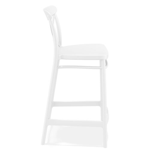 Tabouret snack BERLIOZ MINI mi hauteur blanc retro 2