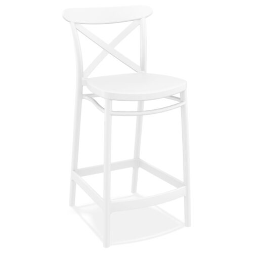 Tabouret snack BERLIOZ MINI mi-hauteur blanc rétro