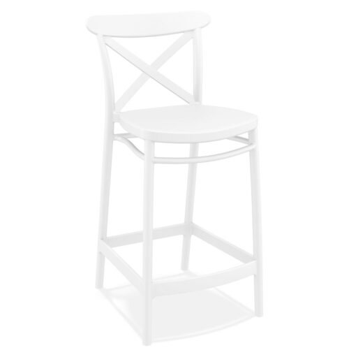 Tabouret snack BERLIOZ MINI mi-hauteur blanc rétro