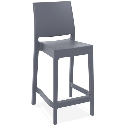 Tabouret snack CLARA MINI gris foncé, mi-hauteur et empilable