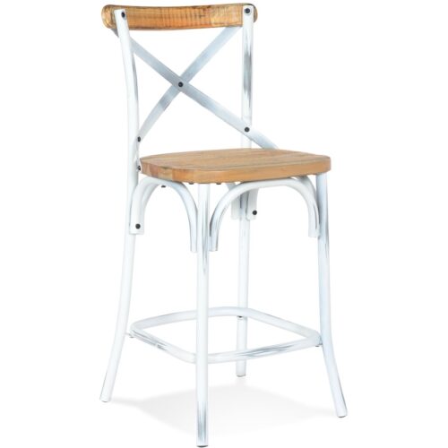 Tabouret snack COTTAGE MINI mi-hauteur en bois Noyer vieilli