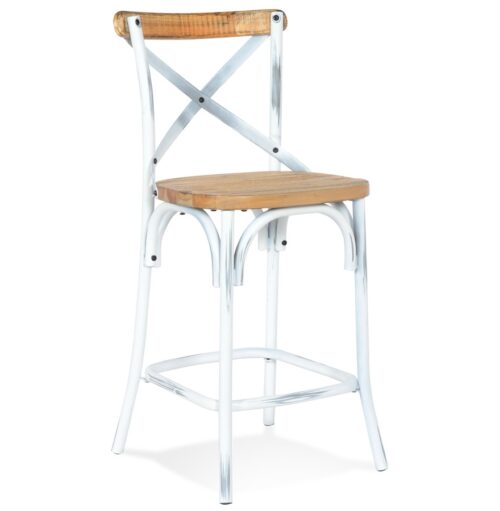 Tabouret snack COTTAGE MINI mi-hauteur en bois Noyer vieilli