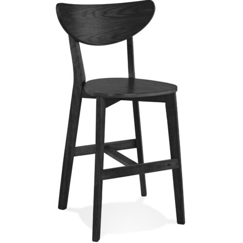 Tabouret snack LEONARDO MINI mi-hauteur en bois noir – Lot de 2 / Prix unitaire