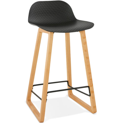 Tabouret snack MAKI MINI noir, style scandinave, hauteur mi.