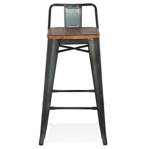 Tabouret snack MECANO MINI gris fonce industriel de mi hauteur 1