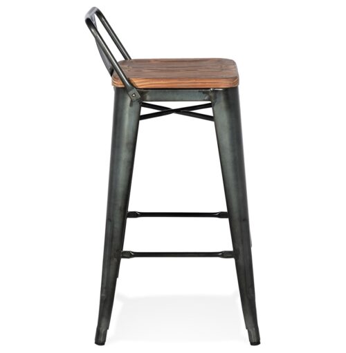 Tabouret snack MECANO MINI gris fonce industriel de mi hauteur 2