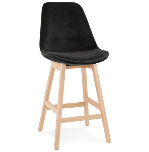 Tabouret snack MORISS MINI velours noir