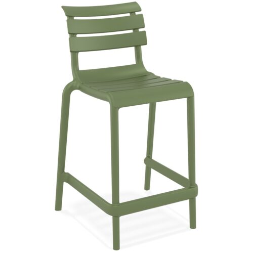 Tabouret snack NOBU MINI vert – Plastique, mi-hauteur