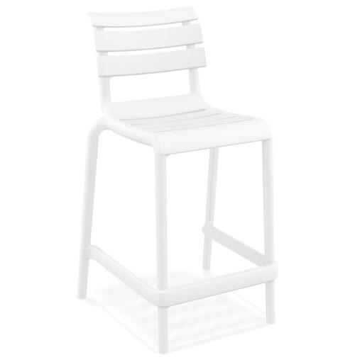 Tabouret snack blanc mi-hauteur NOBU MINI plastique