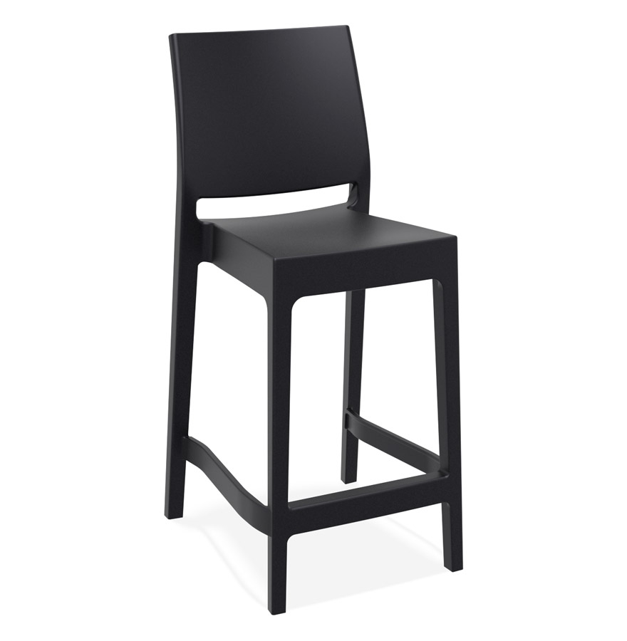 Tabouret snack empilable mi-hauteur CLARA MINI noir.