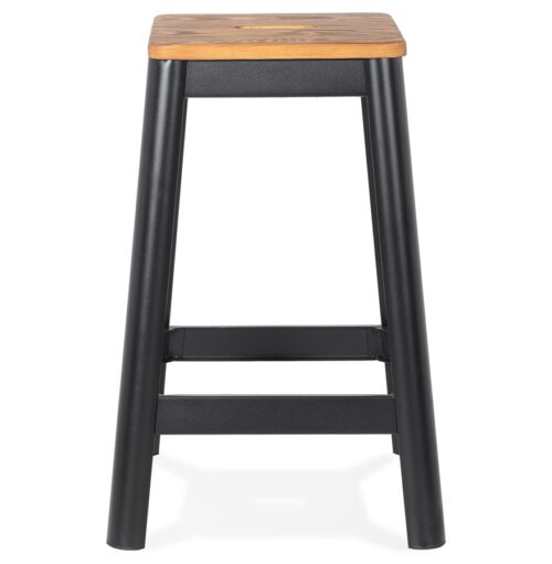 Tabouret snack industriel mi hauteur LIDYA MINI noir 1