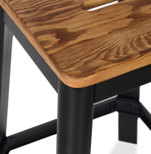 Tabouret snack industriel mi hauteur LIDYA MINI noir 2