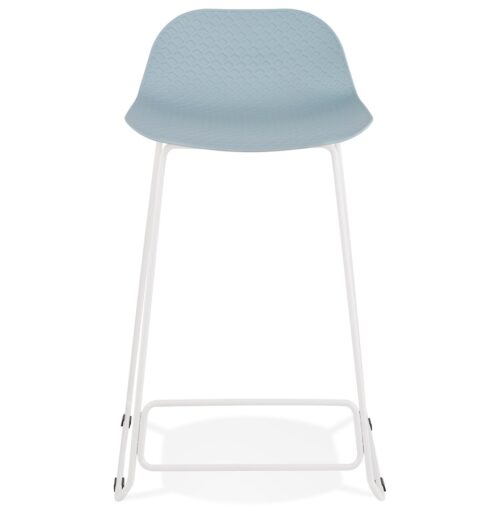 Tabouret snack mi hauteur BABYLOS MINI bleu metal blanc 1