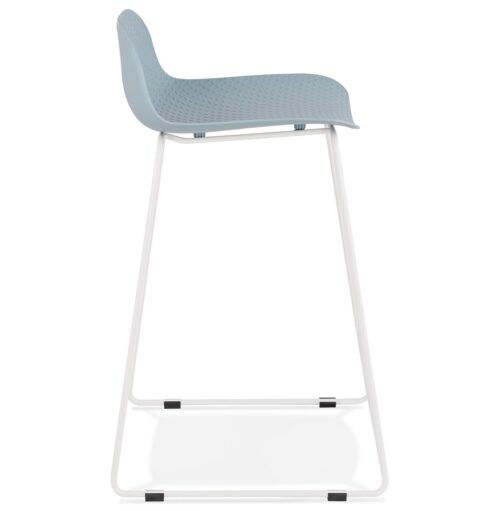 Tabouret snack mi hauteur BABYLOS MINI bleu metal blanc 2