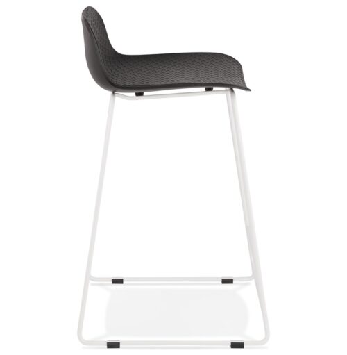 Tabouret snack mi hauteur BABYLOS MINI noir pieds metal blanc 2