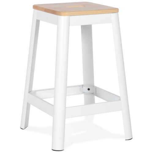 Tabouret snack mi-hauteur LIDYA MINI blanc industriel