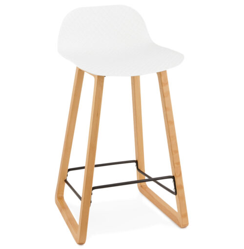 Tabouret snack mi-hauteur MAKI MINI blanc - style scandinave