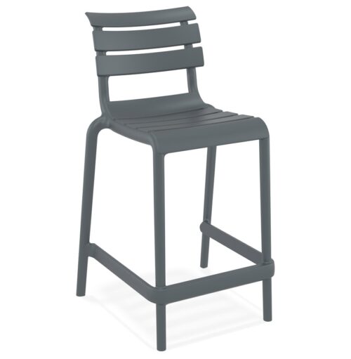 Tabouret snack mi-hauteur NOBU MINI gris en plastique