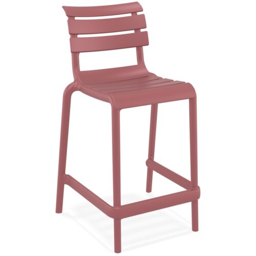 Tabouret snack mi-hauteur NOBU MINI rouge en plastique