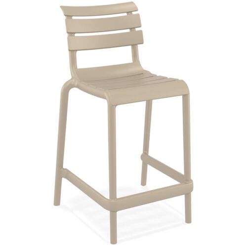 Tabouret snack mi-hauteur NOBU MINI taupe en plastique