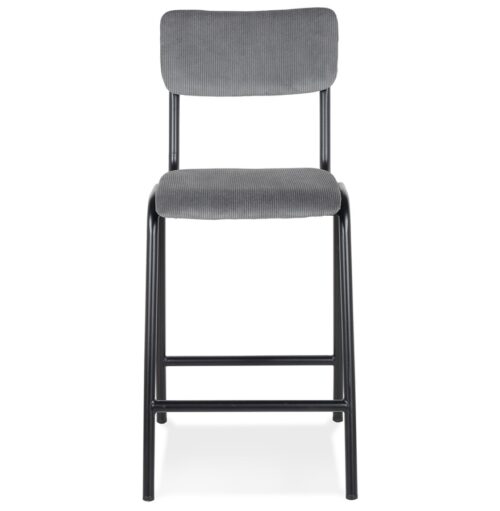 Tabouret snack mi hauteur TALIA MINI cotele gris fonce lot de 2 prix unitaire 1