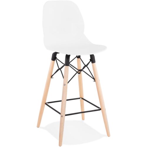 Tabouret snack mi-hauteur blanc COSMIK MINI : style scandinave