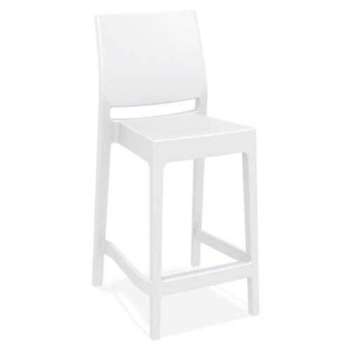 Tabouret snack mi-hauteur empilable CLARA MINI blanc