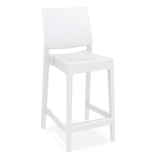 Tabouret snack mi-hauteur empilable CLARA MINI blanc