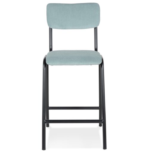 Tabouret snack mi hauteur en tissu cotele bleu Lot de 2 Prix unitaire 1