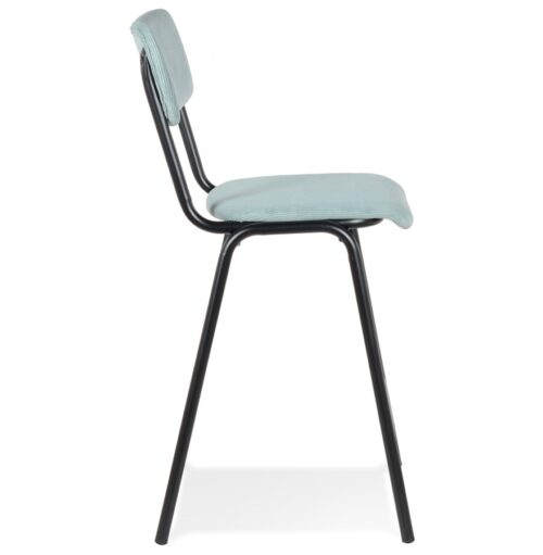 Tabouret snack mi hauteur en tissu cotele bleu Lot de 2 Prix unitaire 2