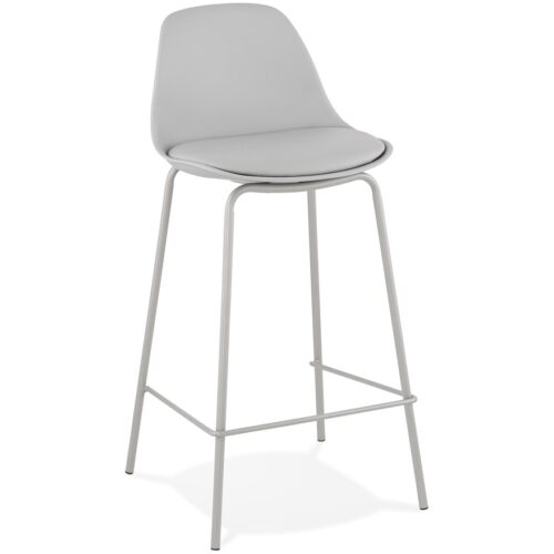 Tabouret snack mi-hauteur gris COOKIE MINI industriel