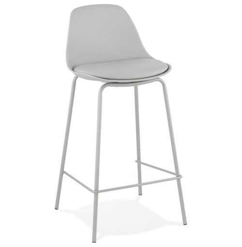 Tabouret snack mi-hauteur gris COOKIE MINI industriel