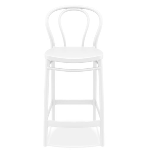 Tabouret snack mi hauteur interieurexterieur blanc FERDINAND MINI 1