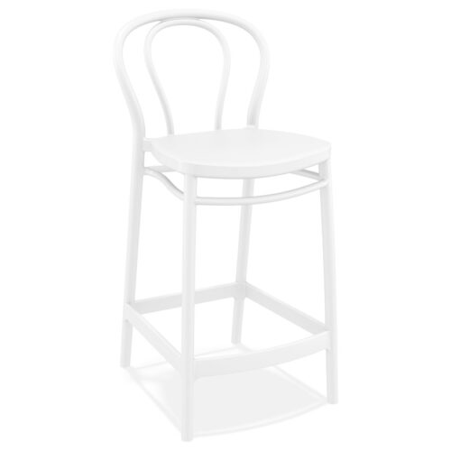 Tabouret snack mi-hauteur intérieur/extérieur blanc FERDINAND MINI