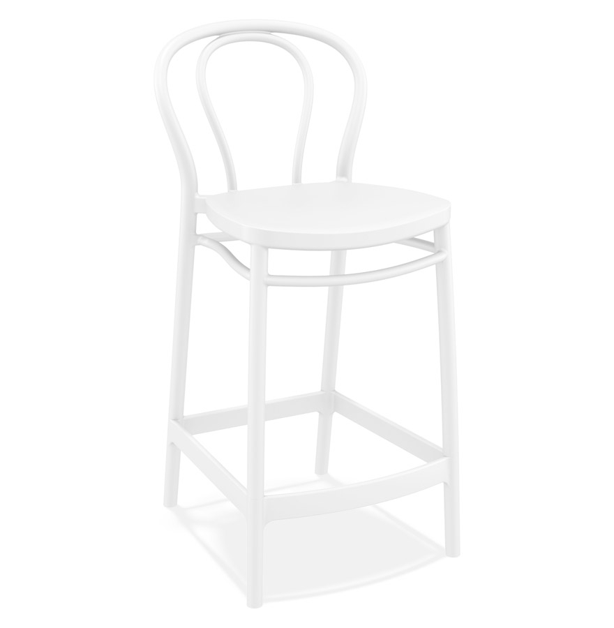 Tabouret snack mi-hauteur intérieur/extérieur blanc FERDINAND MINI