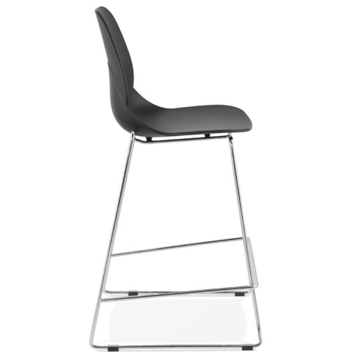 Tabouret snack mi hauteur noir BERLIN MINI avec pied chrome 2