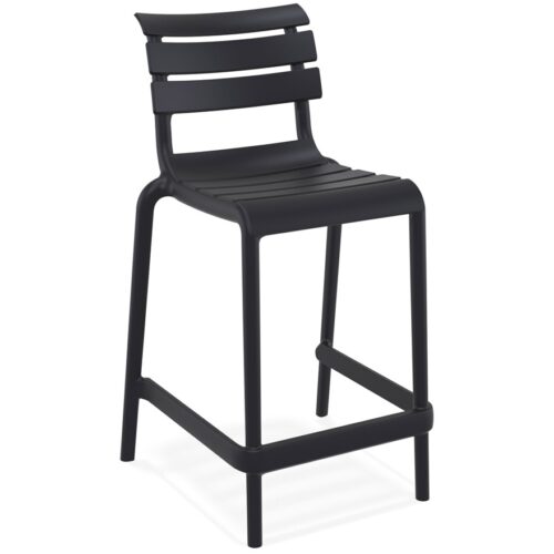 Tabouret snack mi-hauteur noir NOBU MINI en plastique