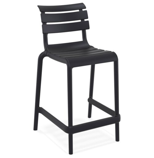 Tabouret snack mi-hauteur noir NOBU MINI en plastique