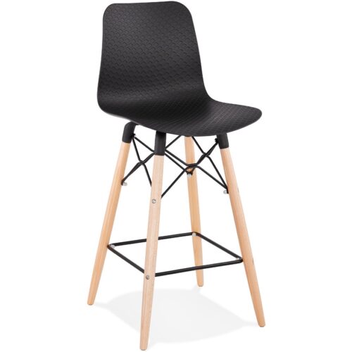 Tabouret snack mi-hauteur noir scandinave MOZAIK MINI