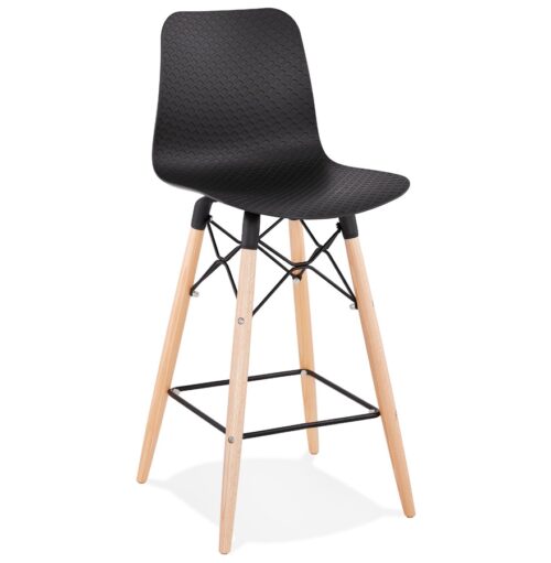 Tabouret snack mi-hauteur noir scandinave MOZAIK MINI