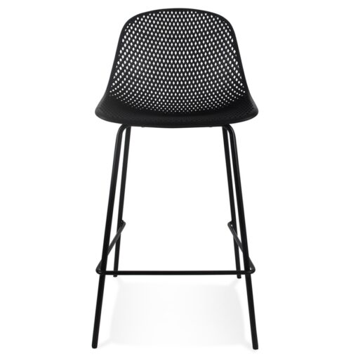 Tabouret snack mi hauteur perfore noir LOKI MINI interieurexterieur 1