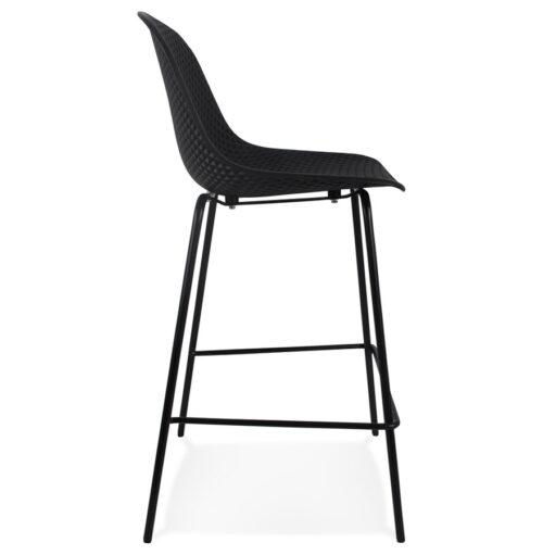 Tabouret snack mi hauteur perfore noir LOKI MINI interieurexterieur 2