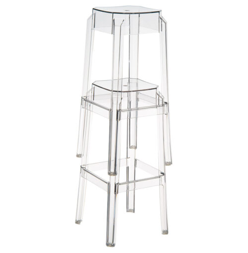 Tabouret snack mi hauteur transparent LENO MINI en plastique 1