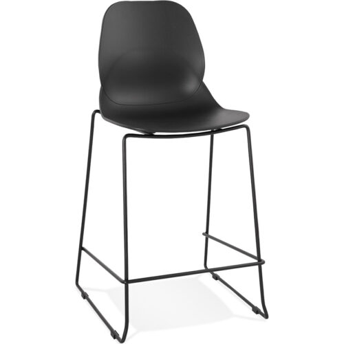 Tabouret snack mini BERLIN noir empilable contemporain