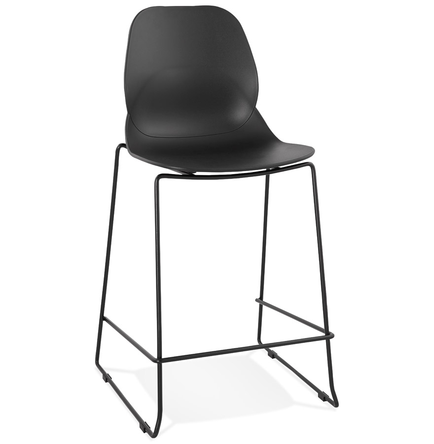 Tabouret snack mini BERLIN noir empilable contemporain