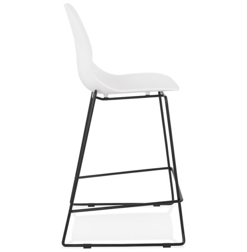 Tabouret snack moderne BERLIN MINI mi hauteur blanc empilable 2